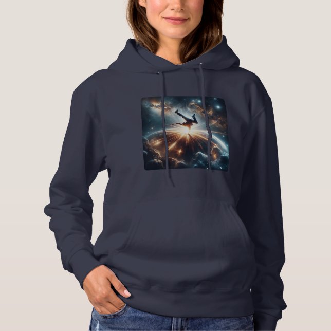 Breakdancer in action, Ai, Action in the Galaxy Hoodie (Front)