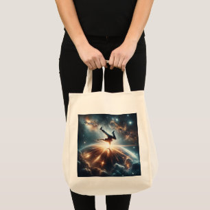 Breakdancer in action, Ai, Action in the Galaxy Tote Bag