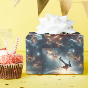 Breakdancer in action, Ai, Action in the Galaxy Wrapping Paper