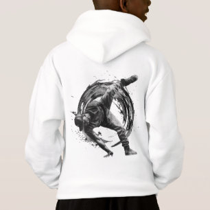 Breakdancer in action, in ink splatter style