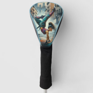 Breakdancer Women in action New York silhouette Golf Head Cover