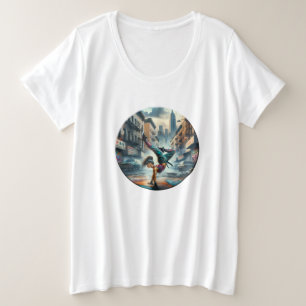 Breakdancer Women in action New York silhouette Plus Size T-Shirt
