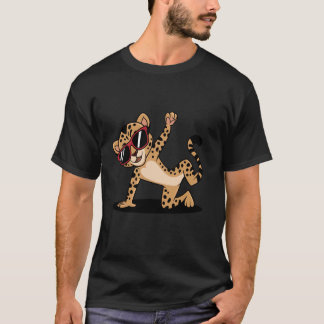 Breakdancing Cartoon Cheetah in Sunglasses Wild Ca T-Shirt