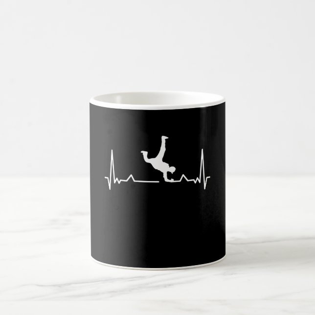 Breakdancing Heartbeat Gift Break Dancer Coffee Mug (Center)