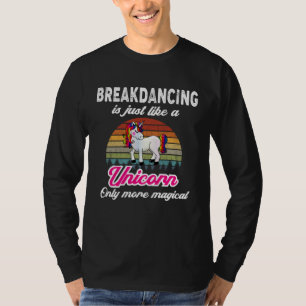 Breakdancing Retro Unicorn Vintage Sunset T-Shirt
