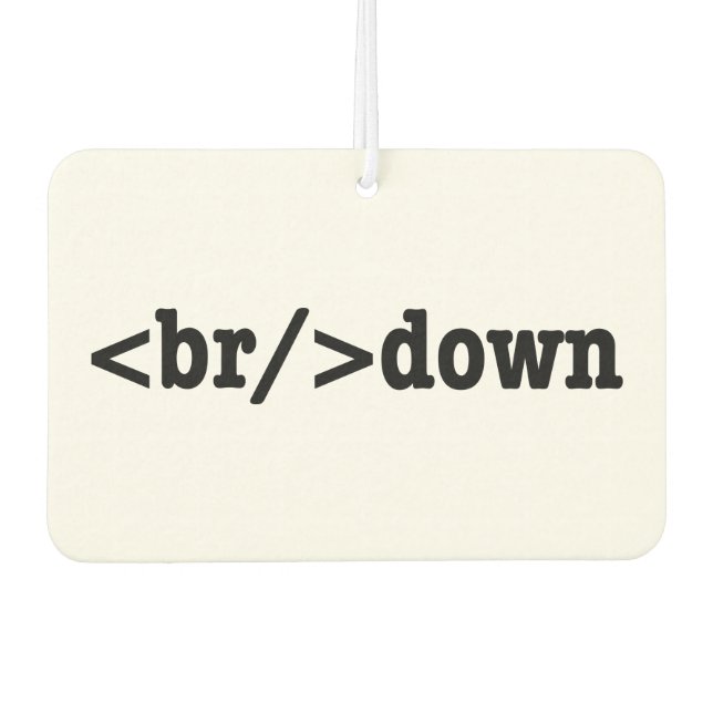 breakdown HTML Code Car Air Freshener (Front)
