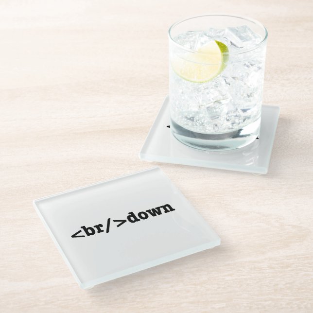breakdown HTML Code Glass Coaster (Angled)