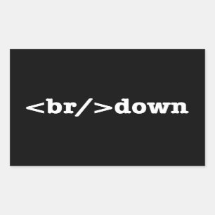 breakdown HTML Code Rectangular Sticker