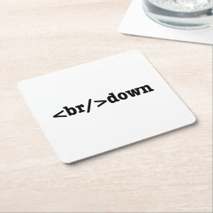 breakdown HTML Code Square Paper Coaster