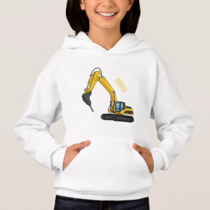 Breaker excavator cartoon illustration