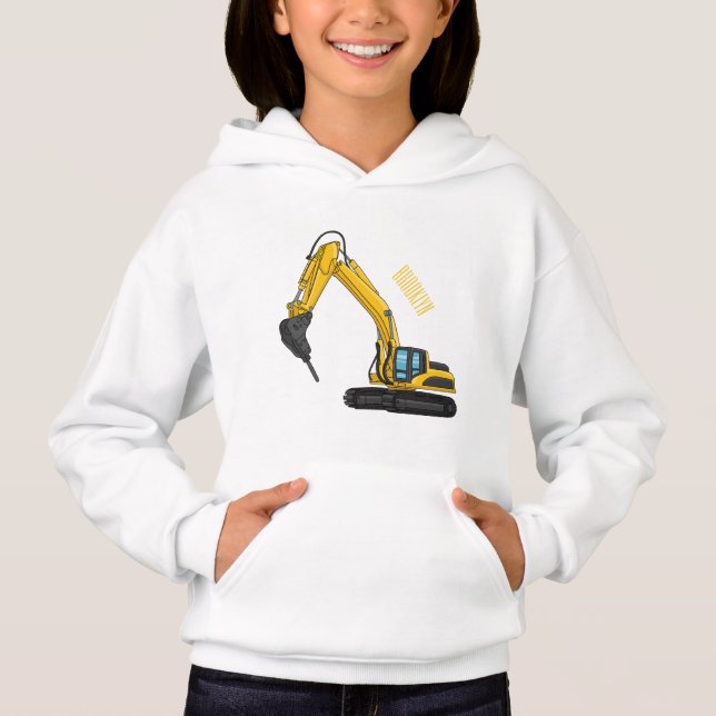 Breaker excavator cartoon illustration (Front)