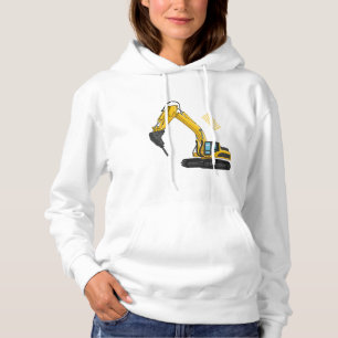 Breaker excavator cartoon illustration hoodie