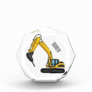 Breaker excavator cartoon illustration photo block