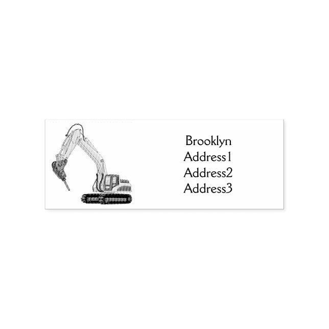 Breaker excavator cartoon illustration rubber stamp (Imprint)