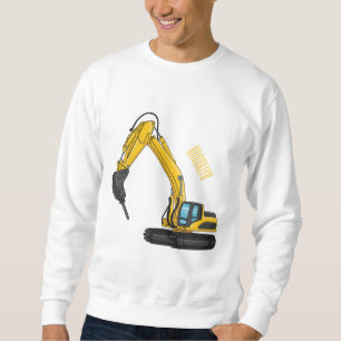 Breaker excavator cartoon illustration  sweatshirt