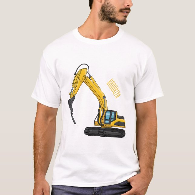 Breaker excavator cartoon illustration T-Shirt (Front)