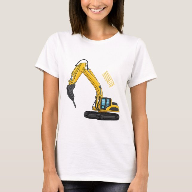 Breaker excavator cartoon illustration T-Shirt (Front)