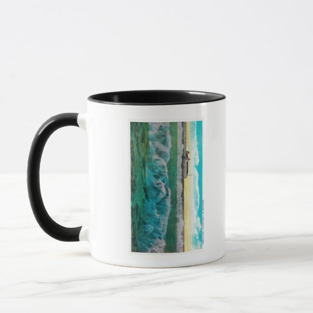 Breakers at Long Beach, California Mug (Left)