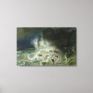 Breakers off Granville Point in the Channel Canvas Print