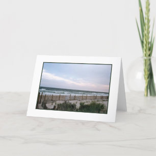 'Breakers with Brown Fence' Blank Greeting Card