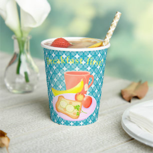 Breakfas Gingham  Paper Cups