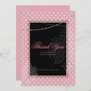 Breakfast and brunch pink and white polka dots invitation