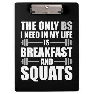Breakfast and Squats - Bodybuilding Workout Clipboard