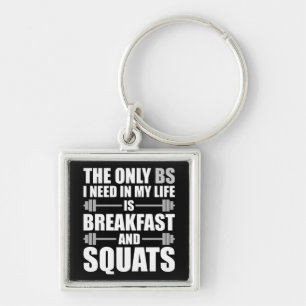 Breakfast and Squats - Bodybuilding Workout Key Ring