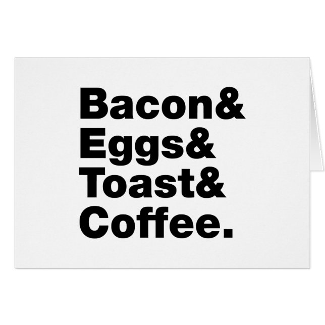 Breakfast (Bacon & Eggs & Toast & Coffee.) Card (Front Horizontal)