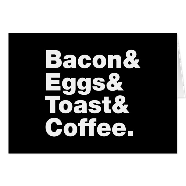 Breakfast (Bacon & Eggs & Toast & Coffee.) Card (Front Horizontal)