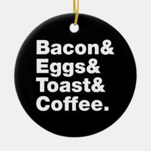 Breakfast (Bacon & Eggs & Toast & Coffee.) Ceramic Tree Decoration