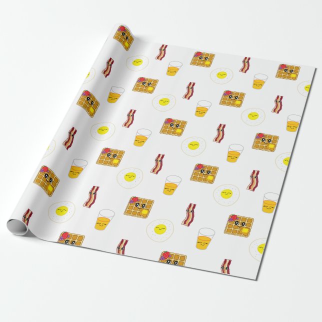 Breakfast Banner Wrapping Paper (Unrolled)