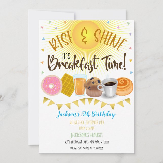 Breakfast Birthday Invitation (Front)