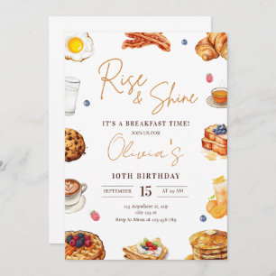 Breakfast Birthday Invitation, Brunch Birthday Invitation
