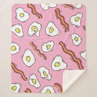 Breakfast Bonanza: Cartoon Delights Sherpa Blanket
