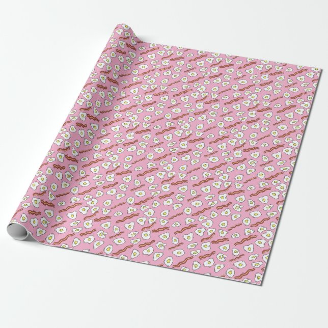 Breakfast Bonanza: Cartoon Delights Wrapping Paper (Unrolled)
