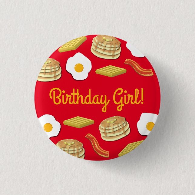 Breakfast Brunch Birthday Party Kids 3 Cm Round Badge (Front)