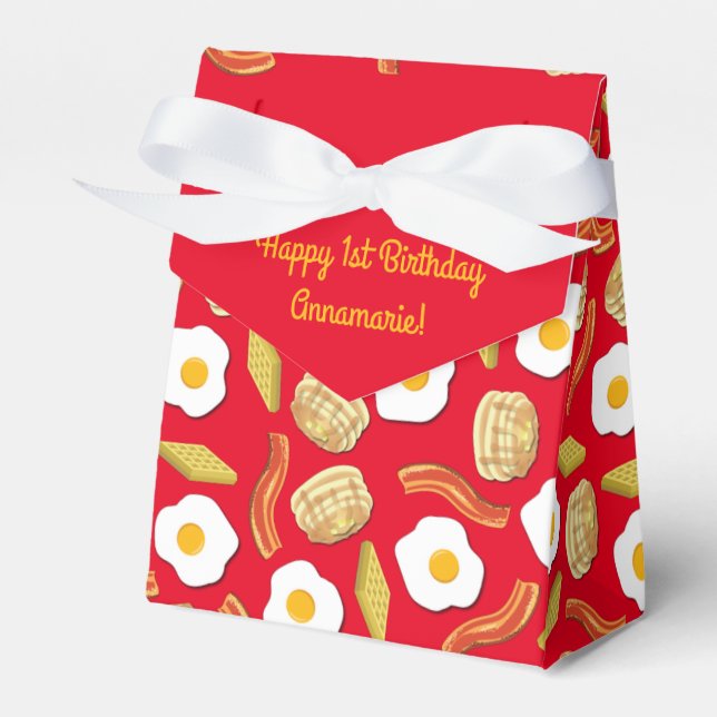 Breakfast Brunch Birthday Party Kids Favour Box (Front Side)