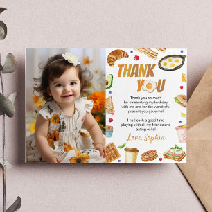 Breakfast Brunch Birthday Photo Thank You Card