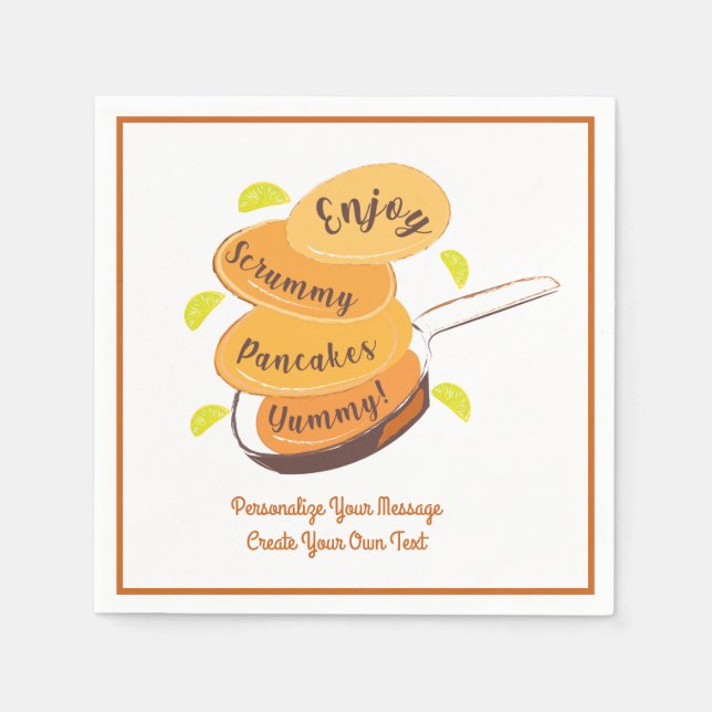 Breakfast Brunch Buffet Pancakes Personalise Napkin (Front)