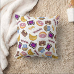 Breakfast Brunch Food Eggs Toast Bananas Pancakes Cushion<br><div class="desc">Decorative throw pillow features an original marker illustration of an assortment of breakfast foods including eggs, pancakes, bacon, toast with jam, blueberry muffins, and grapefruit slices. This design is also available on other products. Lots of additional illustrations are also available from this shop. Don't see what you're looking for? Need...</div>