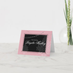 Breakfast & Brunch Pink and black Holiday Card