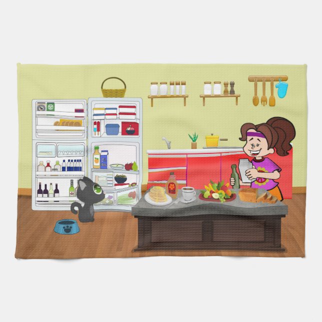 Breakfast Buddies Tea Towel (Horizontal)