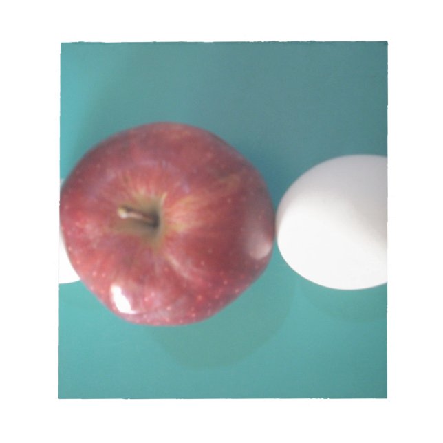 Breakfast Buddies: Two Eggs $an Apple Still Life Notepad (Front)