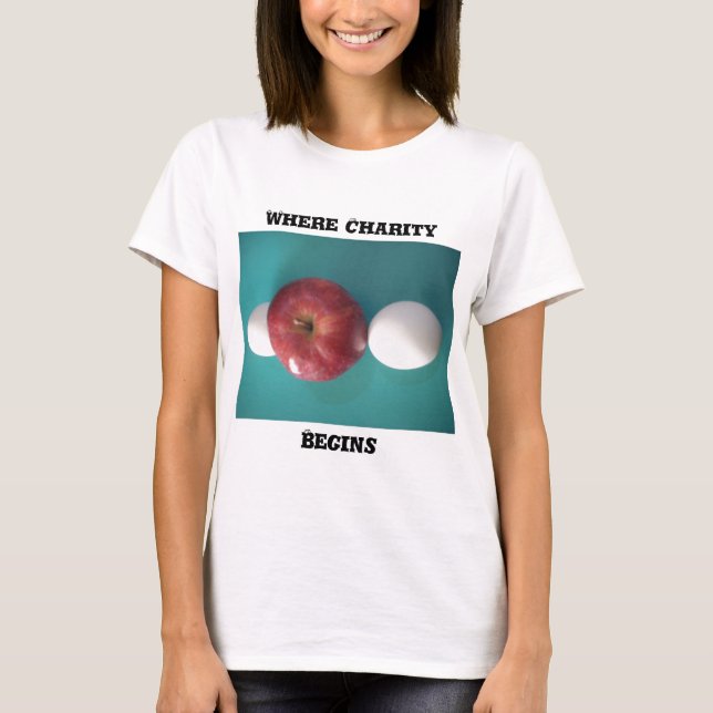 Breakfast Buddies: Two Eggs $an Apple Still Life T-Shirt (Front)