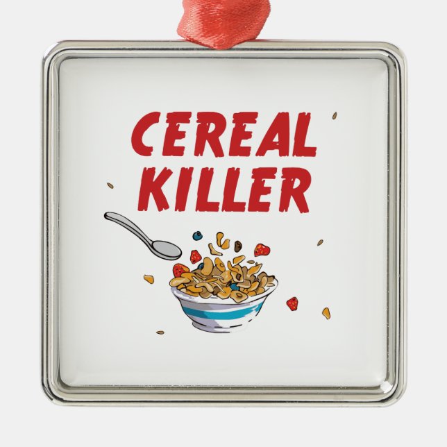 Breakfast Cereal Killer Metal Tree Decoration (Front)
