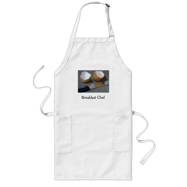 BREAKFAST CHEF: PAINTING, EGGS, KNIFE LONG APRON (Front)