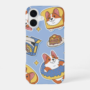 Breakfast Corgis Cute Doughnut iPhone 16 Case