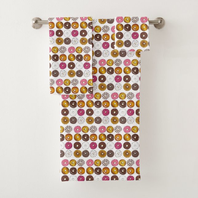 Breakfast Doughnut Doughnut Shop Junk Food Foodie Bath Towel Set (Insitu)