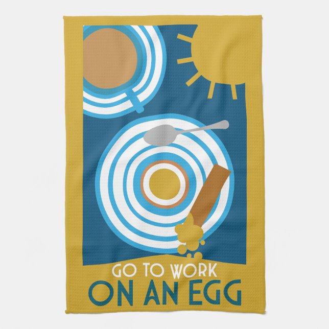 Breakfast Egg Eaters Tea Towel (Vertical)